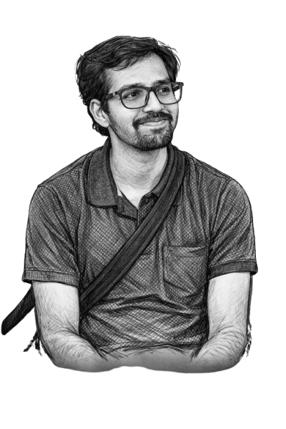 Sketch portrait of Arjun P Jayakrishnan